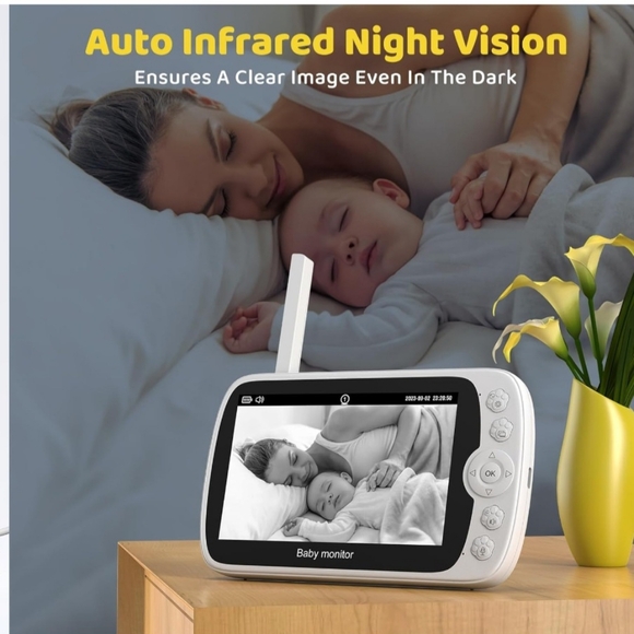 Baby Monitor,5''LCD Screen 1080P Video Baby Monitor with Camera and Audio,1000ft - Picture 5 of 6